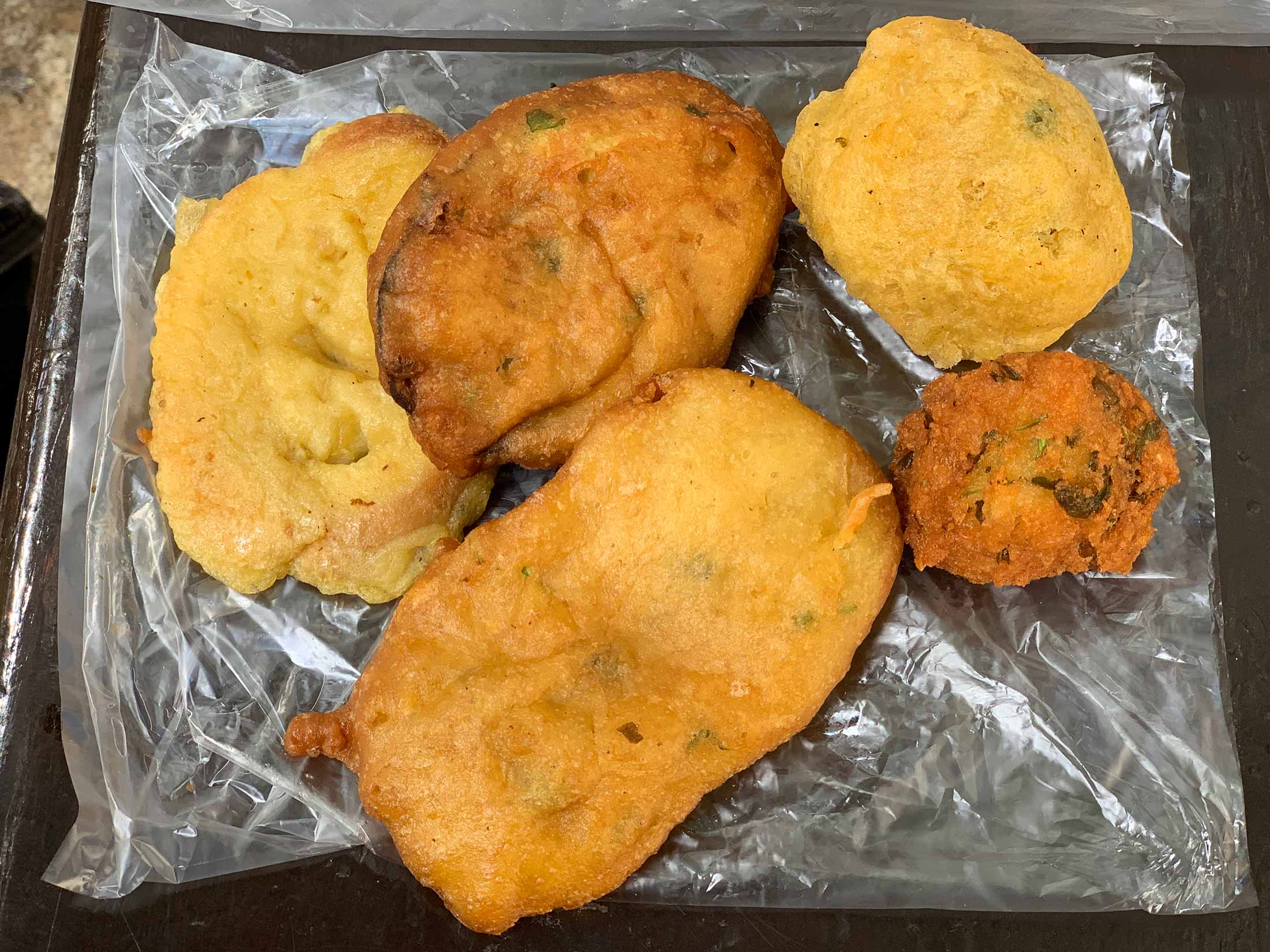 Gateau piment and others Port Louis central market