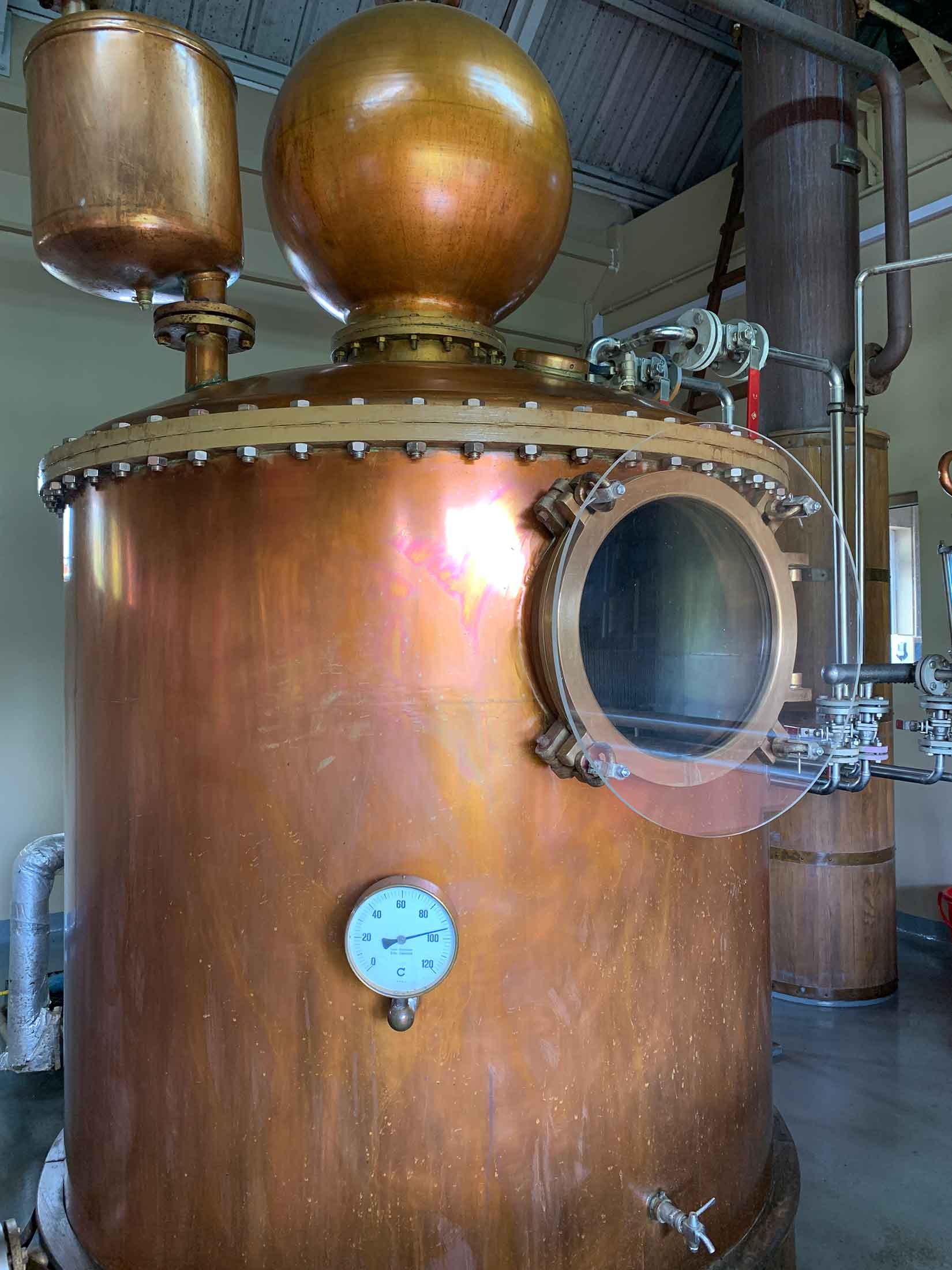 Rum distillery tank at chamarel distillery