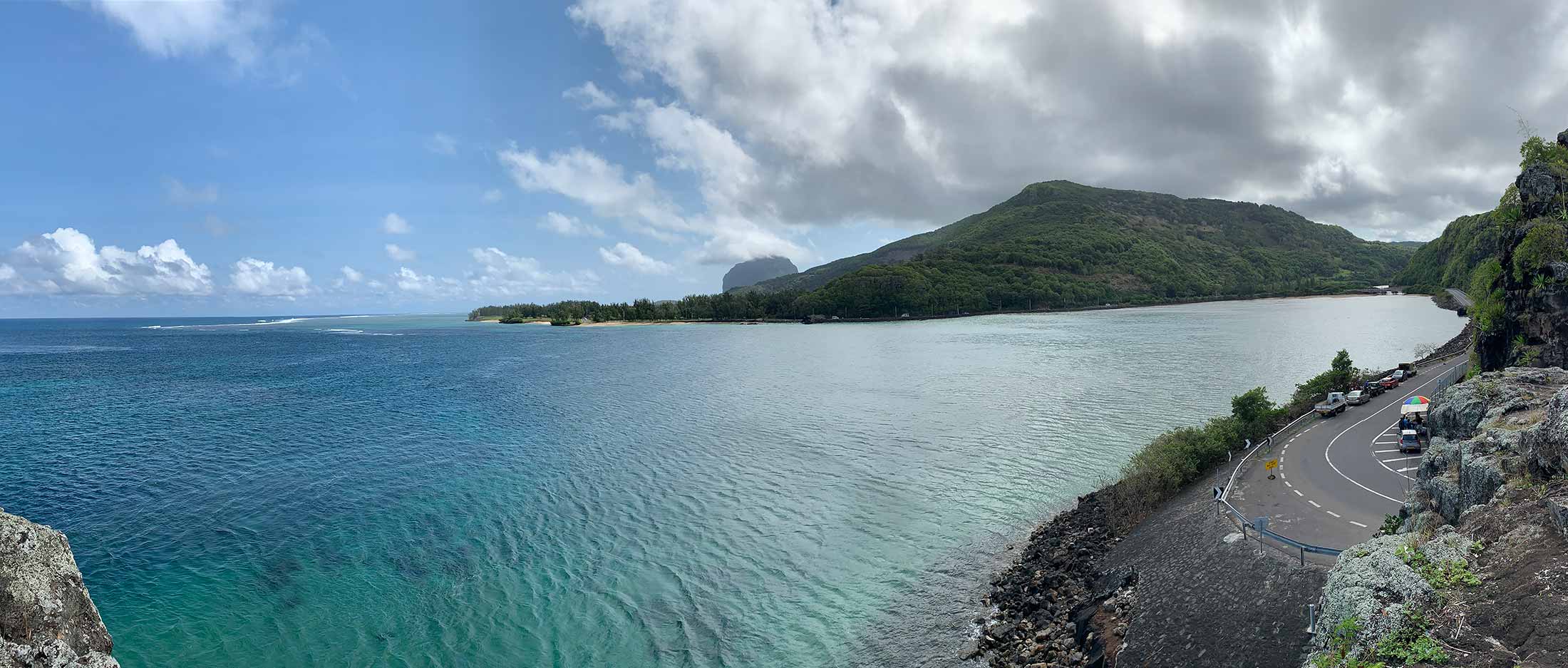 view from Maconde rock over Le Morne Brabant