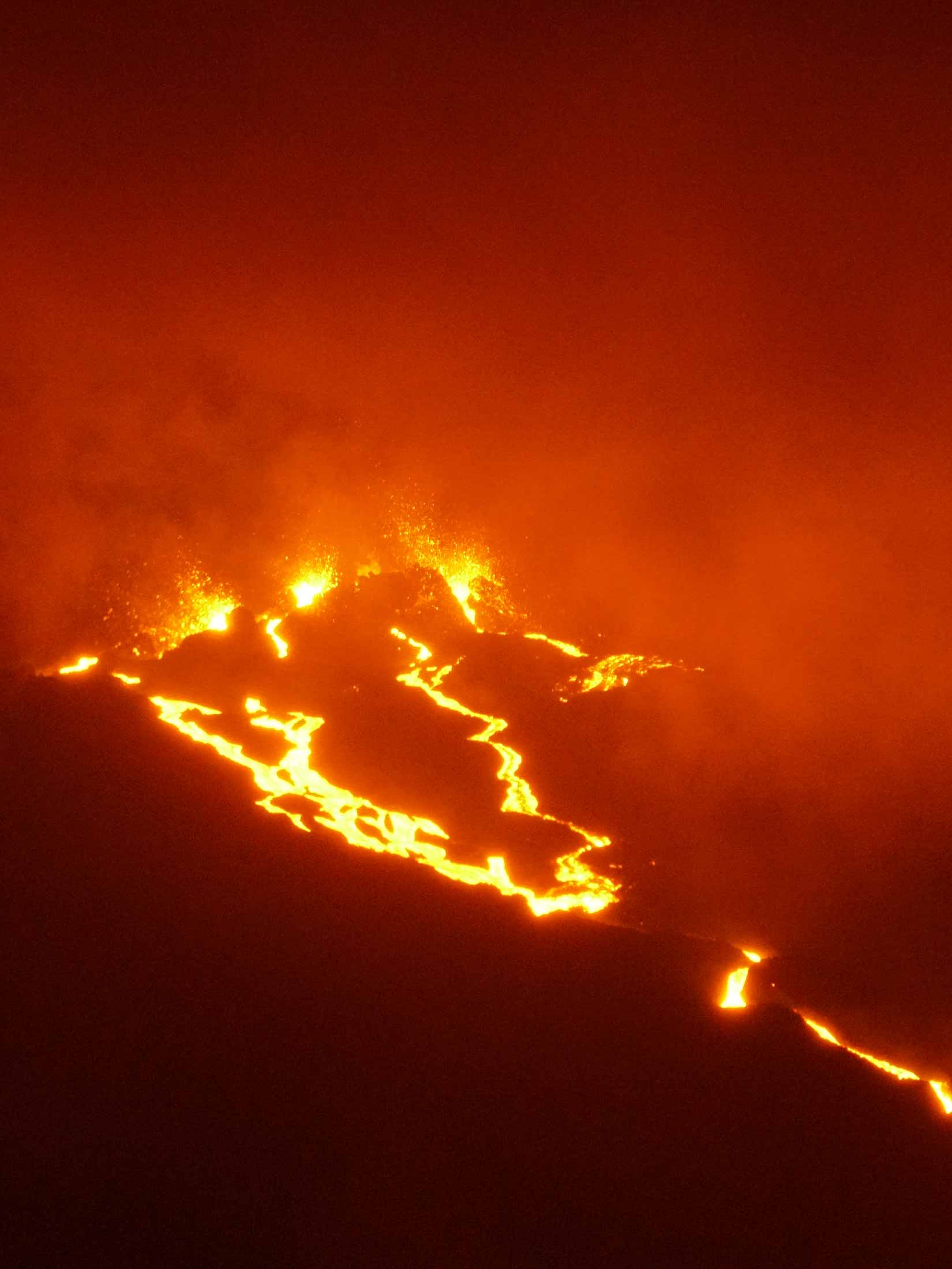 Fournaise Volcano Erruption in Reunion Island