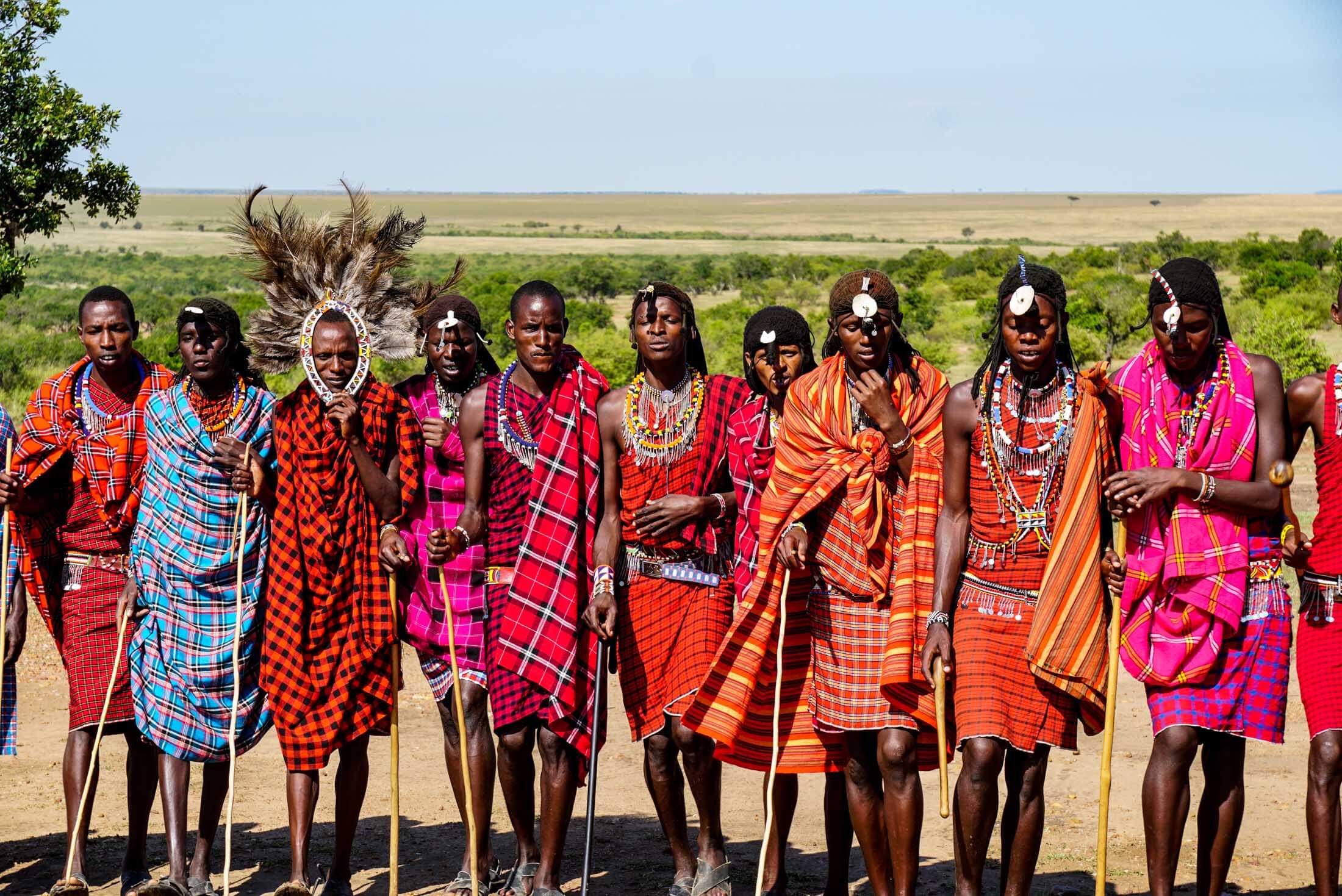 Welcome dance at Maasai Village in Masai Mara, Kenya
